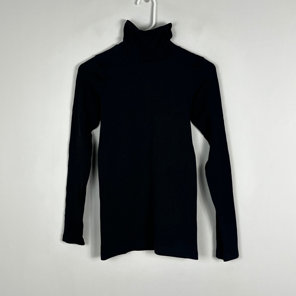 Lululemon Yin Vibes Black Ribbed Long Sleeve Turtleneck Size 6 Minimal Layering - Picture 12 of 13